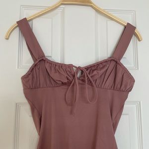 New WFA ruched dusty rose bodysuit
